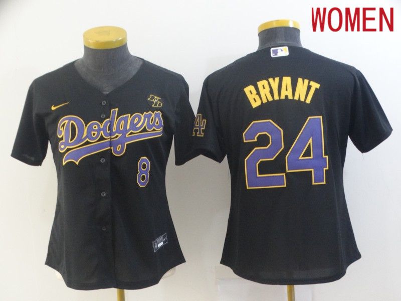 Women Los Angeles Dodgers 24 Bryant Black Game 2021 Nike MLB Jerseys